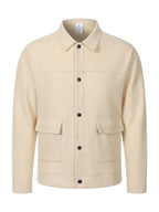 Men's Autumn/Winter Outfit, Loose-Fit Thickened Workwear Jacket, Vintage Lapel Men's Coat - Apricot