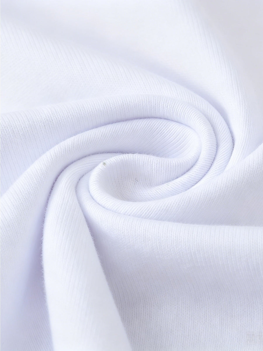 Summer Men's 5pcs Pure Cotton Short-Sleeve T-Shirts, Classic Crew Neck Versatile Basic Style, Soft Breathable Regular Fit, Custom Print Patterns Available, Ideal for Daily Wear, Team Apparel, and Commemorative Work Uniforms - White