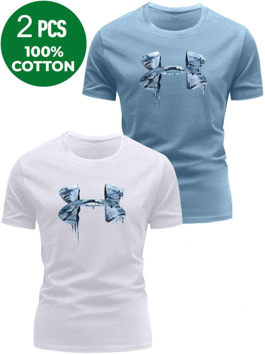 Men'S Casual Sports Two-Piece Set T-Shirt, Breathable And Sweat-Absorbing Short Sleeves, Available in Multiple Colors for a Cool Summer Outfit, Sweat-Resistant - Combination Color 5