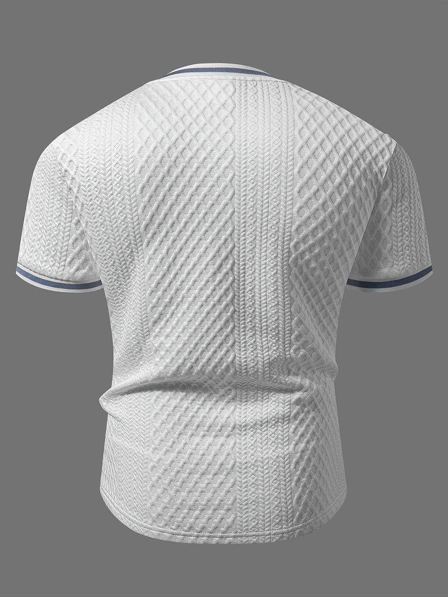 Men'S Short Sleeve T-Shirt, Men'S Textured T-Shirt, Men'S Patchwork T-Shirt, Men'S Casual T-Shirt, Suitable for Daily Commuting And Friend Gatherings, Relaxing Weekend Time, It'S an Ideal Gift for Boyfriend Or Husband, Shirt on INS - White
