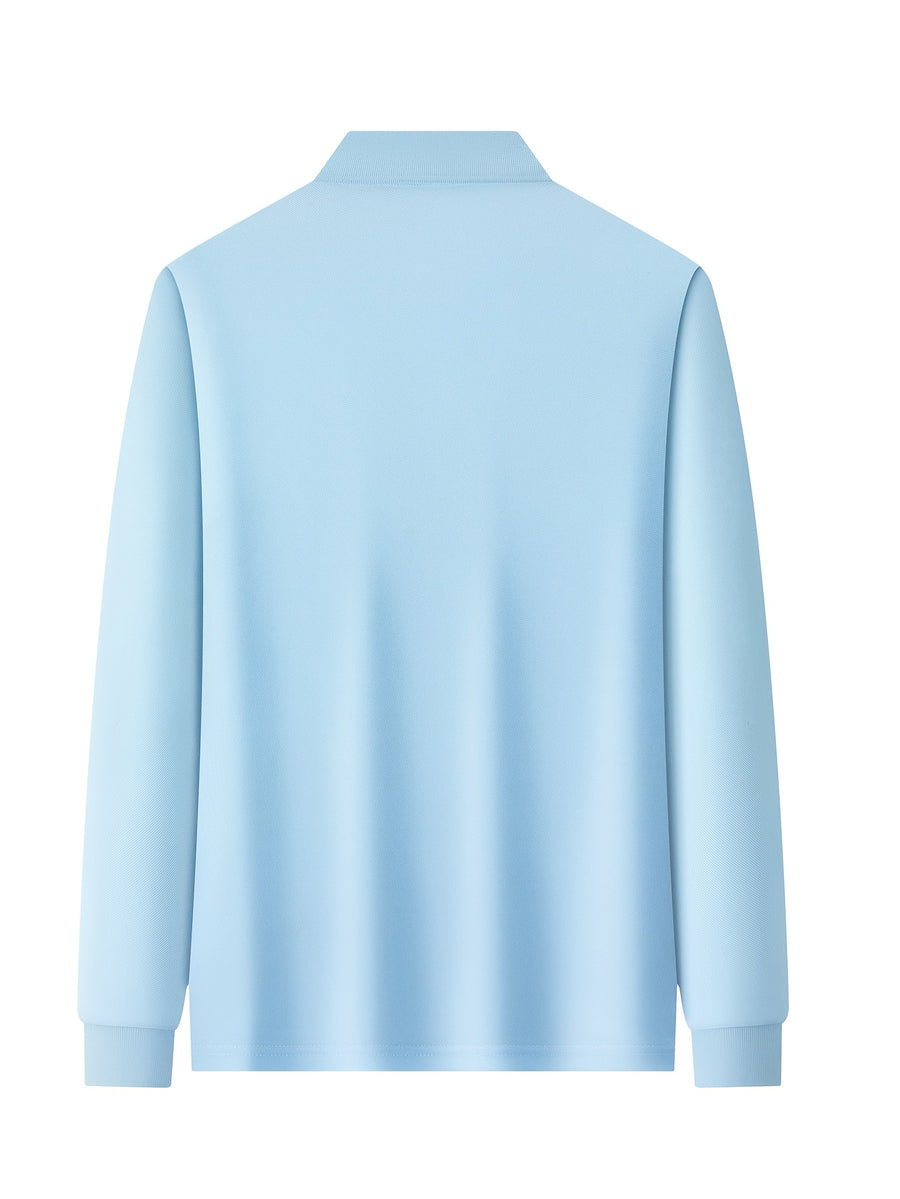 2026 New Fit Easy Premium Skin-Friendly Durable Casual Business Wear Men'S Long Sleeve POLO Shirt - Powder blue