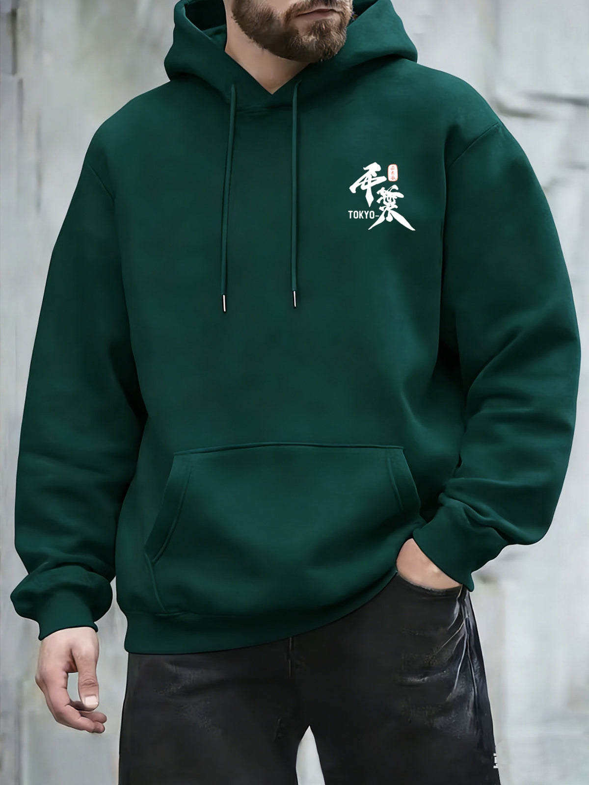 Men'S Japanese Samurai Kendo Warrior Hooded Sweatshirt | Casual Hooded, Heavy-weight, Slight Stretch Fabric, Geometric-pattern, Perfect for Spring/Fall - Dark Green