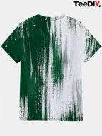 Saudi Arabia Desert Grunge Men'S Casual Graphic Print Short Sleeve T-Shirt, Round Neck, Comfortable & Breathable, Fashionable for Summer Beach, Vacation, Daily Wear, Printed Design - Not Textured//Sequins - Mixed colors