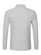 Maqiqi OBM Men's Fashion Waffle Knit Long Sleeve Henley Shirt, Stand Collar Button-Up Top with Chest Pocket and Positioned Printed LOGO, Casual Regular Fit Solid Color Spring/Autumn Daily Top - Light Grey