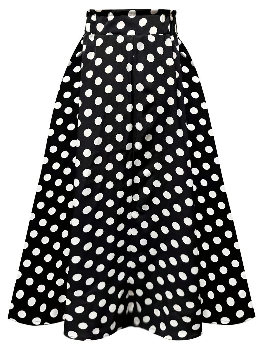 Hot Women's Trendy Fashion Color Block Casual Printed Waist-Tie Bow Elegant Versatile Commuter Style A-Line Skirt - Mixed colors