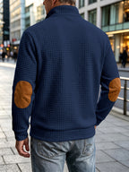 Pearson OBM Autumn/Winter Men's Thickened PARIST Jacquard Sport Jacket, Fashionable Plaid Jacquard Textured Fabric, Comfortable Outerwear Suitable for Daily Outings, Outdoor Sports, Travel, and Vacations. Lightweight and Comfortable with a Regular - Navy