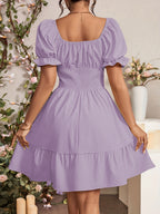 Fashionable Commuter A-Line Dress for Women - Light Purple