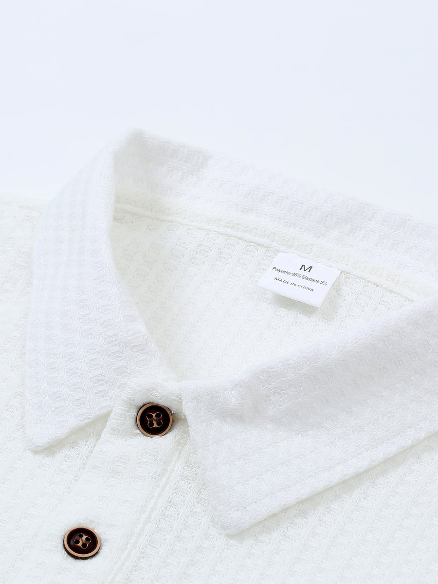 Thin and Breathable Men's Business Polo Shirt, Short Sleeve, Golf Sport, Simple Solid Color Design, Durable and Versatile for Daily Casual Wear, Men's Summer Short Sleeve - White
