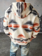 Fashion Men'S Faux Fur Fleece Sweatshirt, Young Easy Casual Style American Retro, Half-Zip Pullover - Polychrome