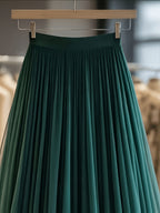 New Women'S Slim Lace Mesh Skirt with Butterfly Floral Print, Suitable for Banquets, Dates, And Everyday Wear - Green