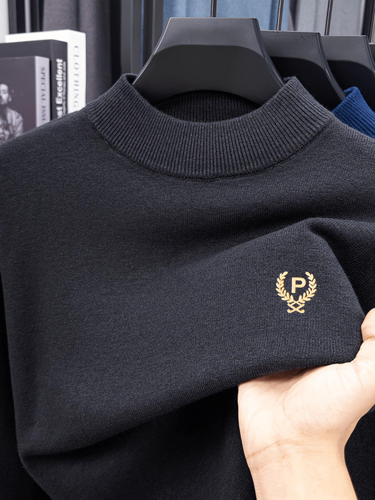 Minimalist City Round Neck Sweater Portable Daily Commute - Deep Gray