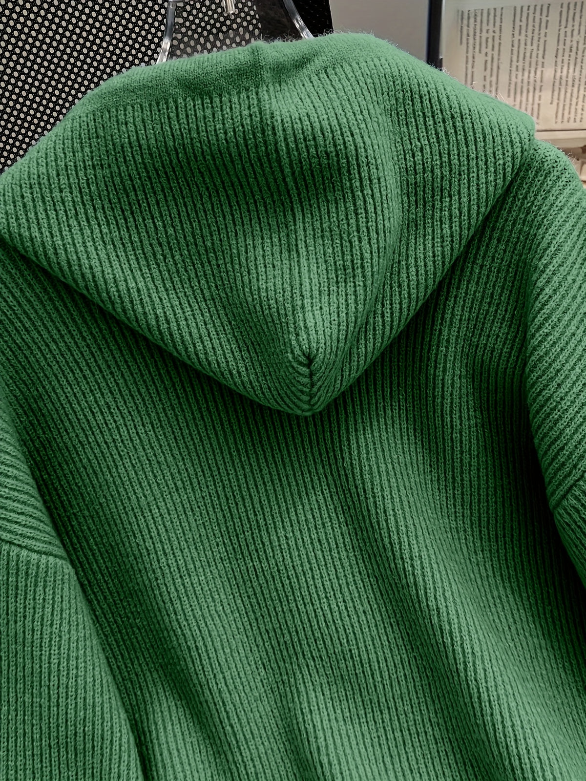 Autumn And Winter Hooded Cardigan, Solid Color Casual Easy Button-Up Sweater, Soft And Comfortable Elegant Women'S Clothing - Ocean Green