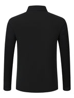 Autumn New Men'S Long Sleeve Shirt Casual Vacation Lapel Golf Long Sleeve - Black