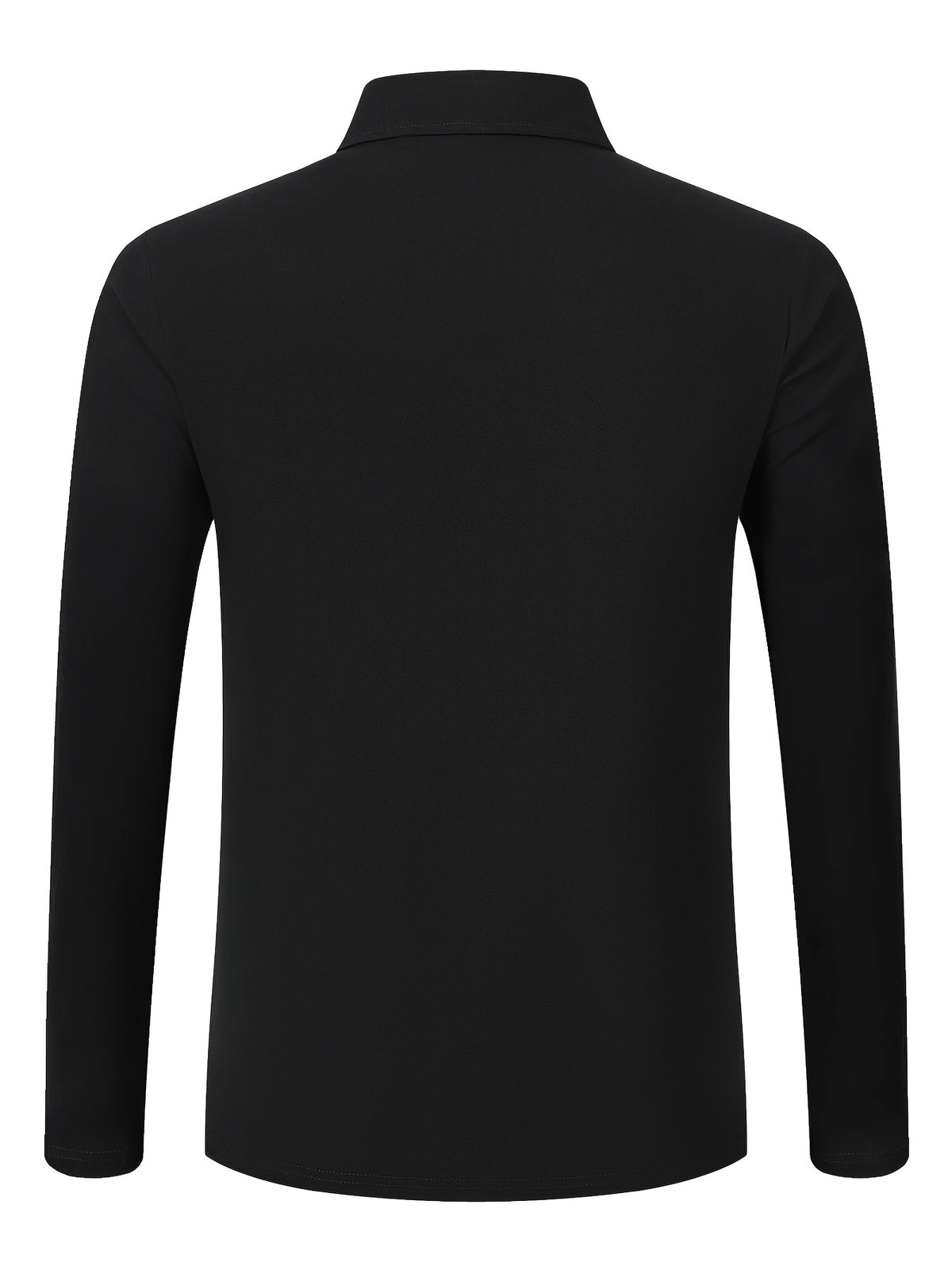 Autumn New Men'S Long Sleeve Shirt Casual Vacation Lapel Golf Long Sleeve - Black