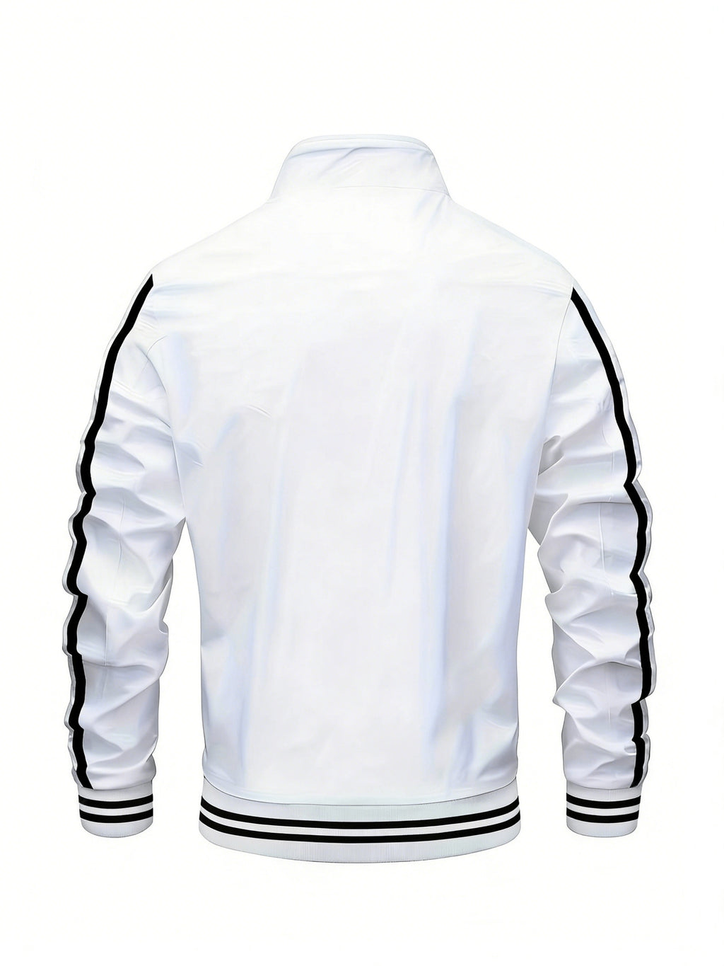 Men'S New Casual Sports Jacket, Outdoor Breathable Running Coat, Casual Zipper Stand-Up Collar Jacket Trench Coat, Suitable for Outdoor Hiking Fitness Activities, Multi-Color Available - White