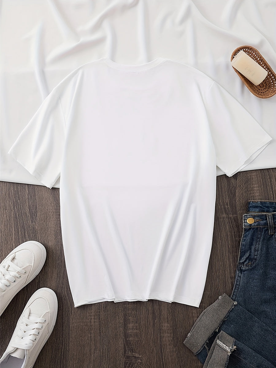 Mickey And Minnie Are Sitting Side by Side, with Mickey Hugging His Knees And Minnie Resting Her Chin on One Hand, Showcasing a Trendy Street Style Printed Short-Sleeve Women'S T-Shirt - White