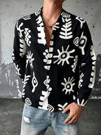 Casual Style Fashion Men'S Shirt, Print Long Sleeve Shirt, Comfortable Commute Top - Mixed Color 2