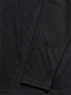 Men's Long-Sleeve Base Layer T-Shirt, Solid Color Henley Pullover - Black