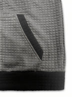 Autumn Winter Men'S Thick Jacquard Long Sleeve Cardigan Hooded Jacket Coat, Fashionable Checkered Jacquard Texture Fabric Comfortable, Suitable for Daily Outings, Outdoor Sports, Travel, And Vacation, Lightweight Comfortable Regular Fit - Grey