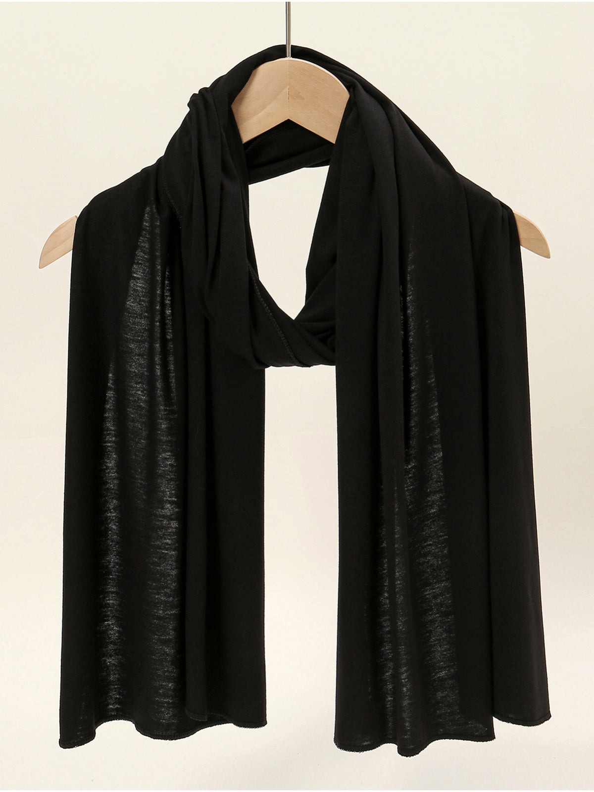 1pc Muslim Ramadan Scarf, Soft And Breathable Headscarf, Suitable for Daily Wear And Eid Al-Fitr - Black
