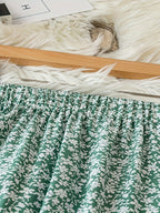 Women's Summer Floral Print Casual Vacation Skirt in Green - Multicolor