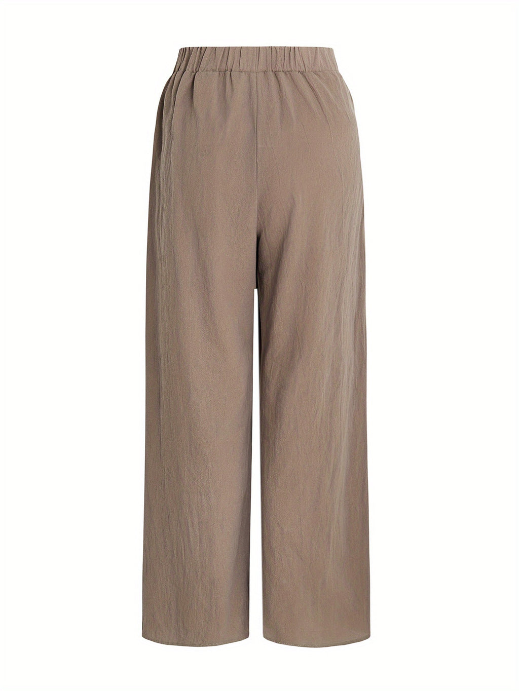 Elegant Special Wide-Leg Pants, Embroidered, Simple, Casual, Wide-Leg, Spring/Autumn, Women's Trousers "YT - Khaki