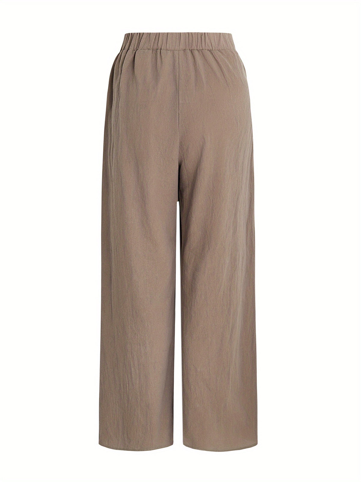 Elegant Special Wide-Leg Pants, Embroidered, Simple, Casual, Wide-Leg, Spring/Autumn, Women's Trousers "YT - Khaki