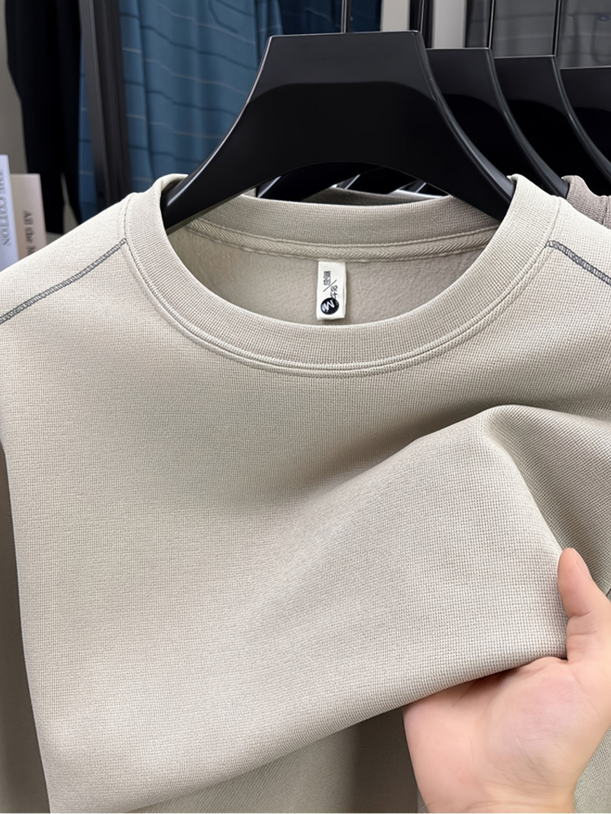 Men's Pullover Crew Neck Long Sleeve Sweatshirt, Suitable for Both Layering and Wearing Alone in Spring and Autumn, Ideal for Sports, Leisure, Commuting, and Daily Activities - SINBOS - Apricot