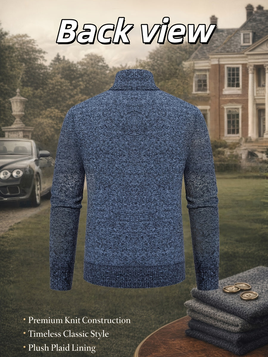 Men'S Cardigan Set from The Old Qian Brand with 4pcs — Made from Premium Knitted Material, Featuring a Classic Design That Is Warm, Fashionable, And Adaptable for Different Events - Dark Gray+Black+Blue+Red