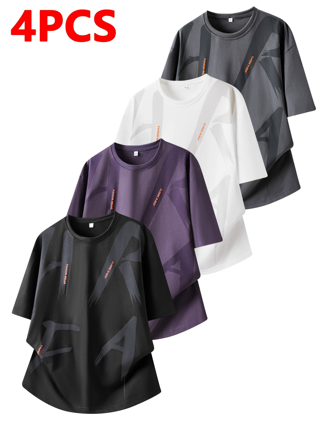 4pcs Pc (4pcs) Men's Quick-Dry T-Shirts - Short Sleeve Round Neck Breathable Summer Tees Suitable for Sports, Gym, Outdoor, Beach & Casual Wear - Quick-Dry Technology for Lifestyles, Gifts for Fathers, Teens, Couples - Mixed colors