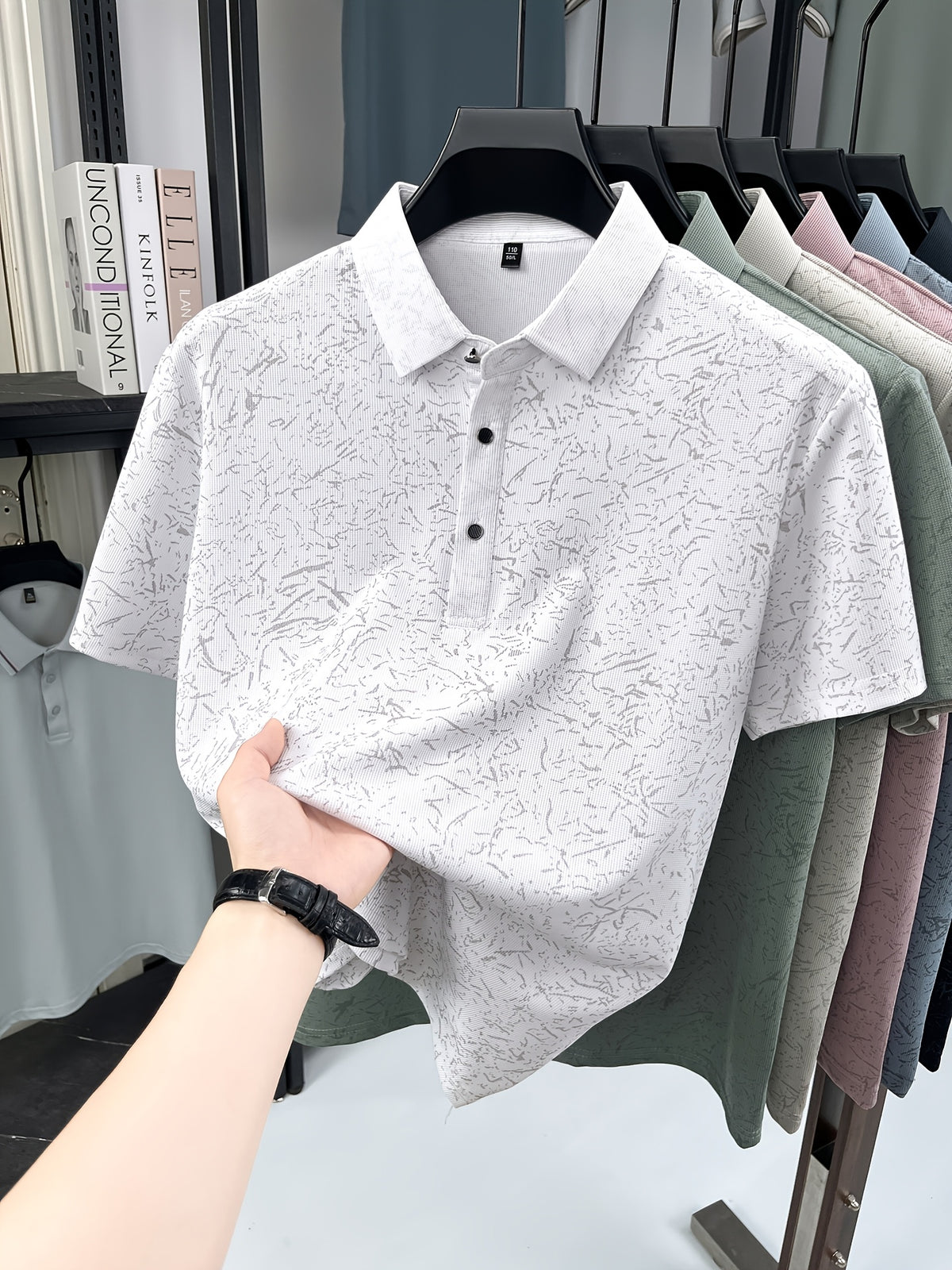 Men'S Summer Polo Shirt, Short Sleeve Button-Up Golf T-Shirt, Soft Comfortable Breathable Slim Fit Business Casual Daily Top, Men'S Short Sleeve Sweatshirt, Commute Versatile Men'S Gift - White