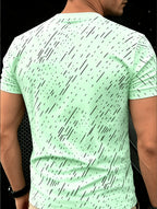 Black Twill Line Digital Printing T-Shirt, Minimalist Men'S Casual Short-Sleeved Shirt, Versatile Commuter Men'S Short-Sleeved T-Shirt, Cool And Breathable, Skin-Friendly And Comfortable, a Perfect Gift - Mixed Color B