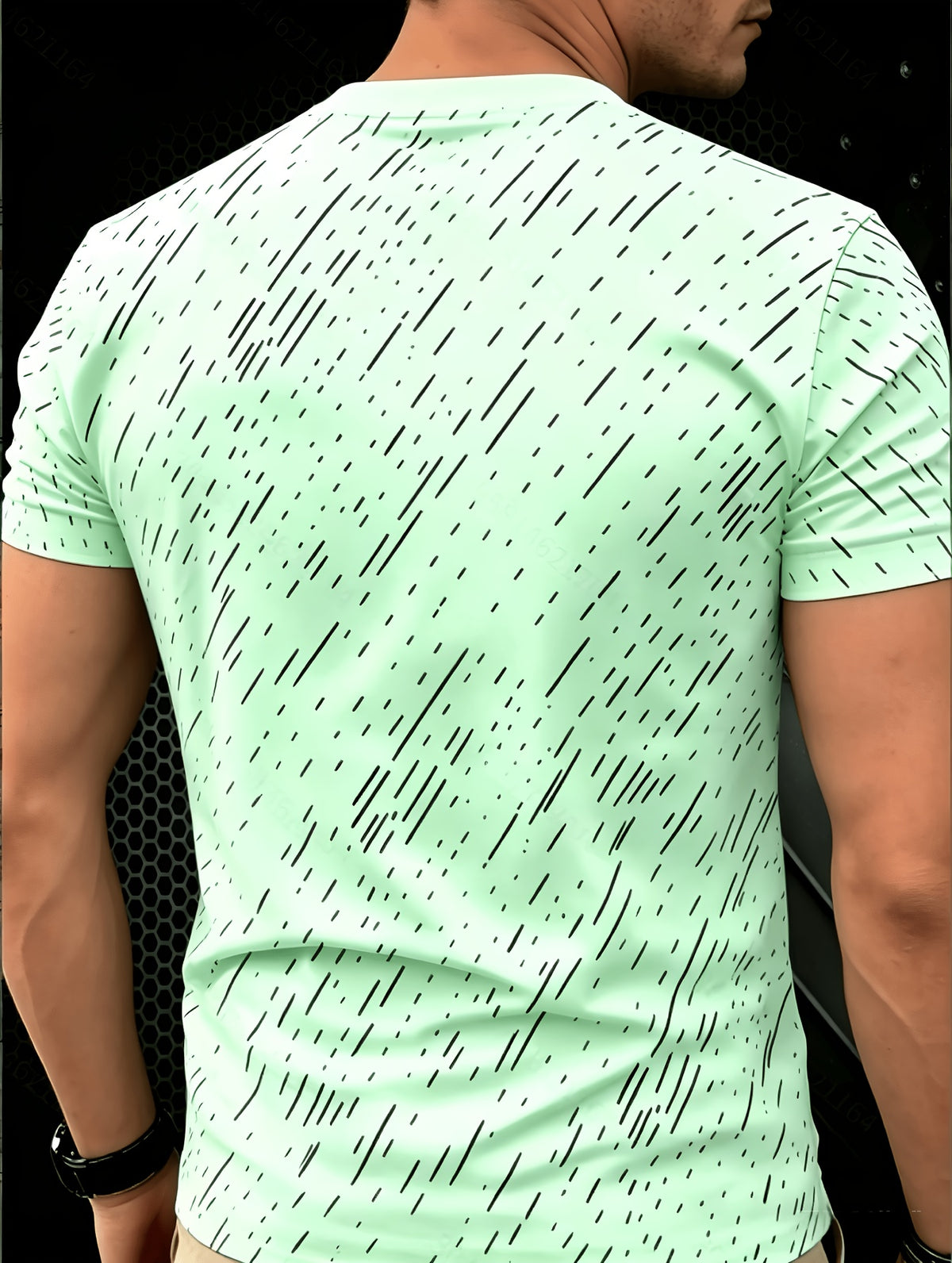 Black Twill Line Digital Printing T-Shirt, Minimalist Men'S Casual Short-Sleeved Shirt, Versatile Commuter Men'S Short-Sleeved T-Shirt, Cool And Breathable, Skin-Friendly And Comfortable, a Perfect Gift - Mixed Color B
