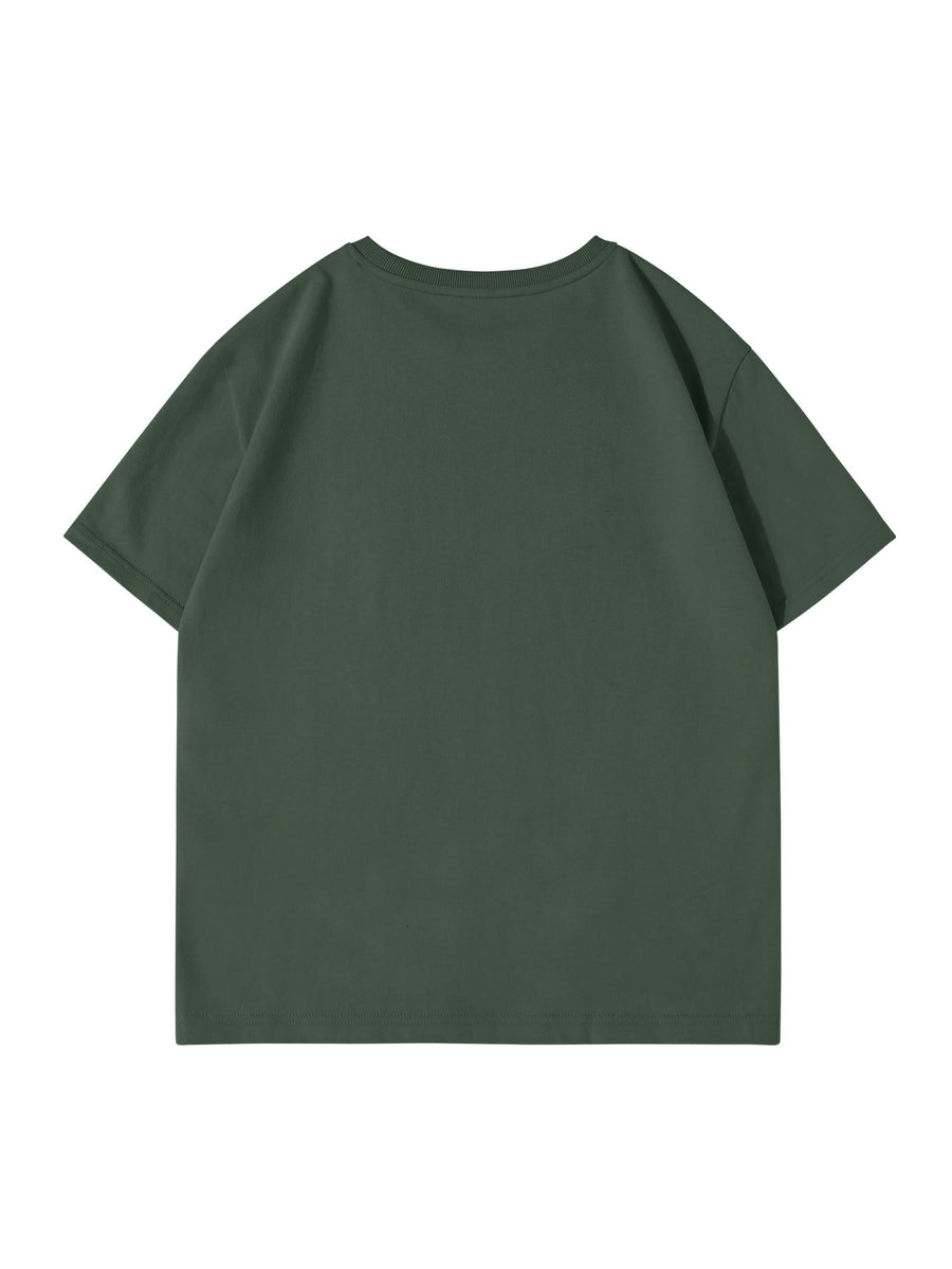JEANSWEST Men'S Summer 100% Athletic Casual Short Sleeve T-Shirt, Loose Fit - Gray Green