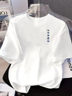 Fashionable Short-Sleeved Summer Essential with a Devil'S Eye Print, Featuring a Protective Charm Design And a Round Neck, Perfect for Casual Wear - Women'S Clothing, Comfortable Fit, Classic Style - White