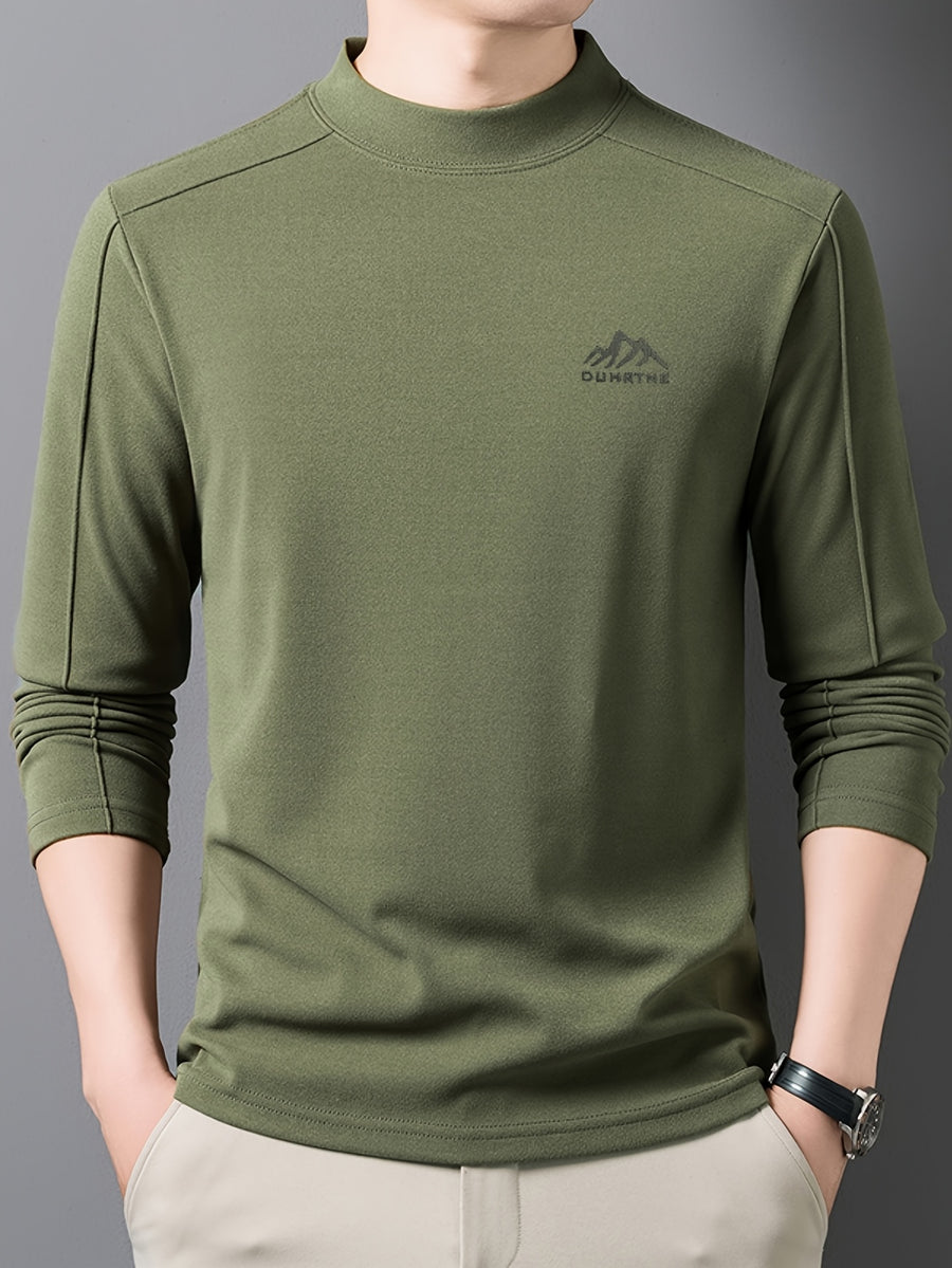 Minimalist Urban Velvet Base Layer for Warmth and Urban Casual Style - Army Green