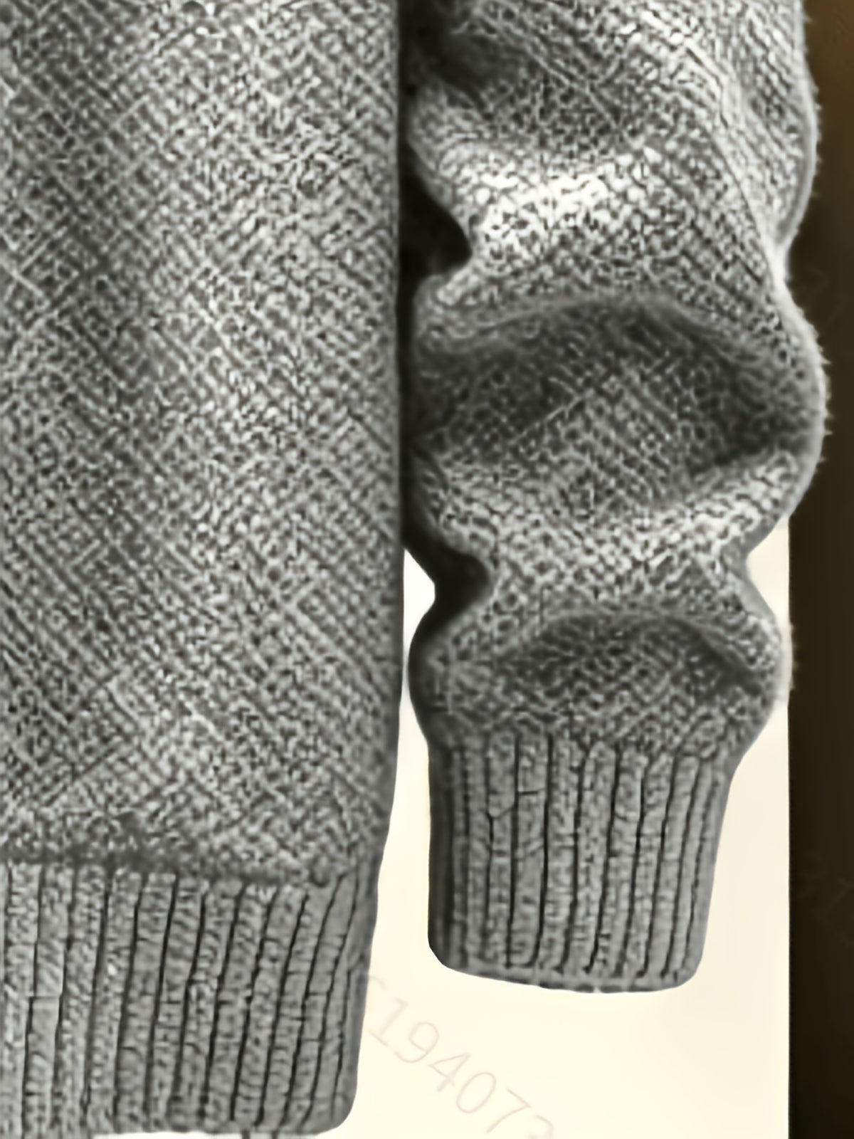 Men'S Stand Collar Zip-Up Knitted Cardigan for Fall Winter, Solid Color Long Sleeve Fleece Lined Casual Sweater Coat, Slim Fit And Versatile for Daily Wear - Light Grey