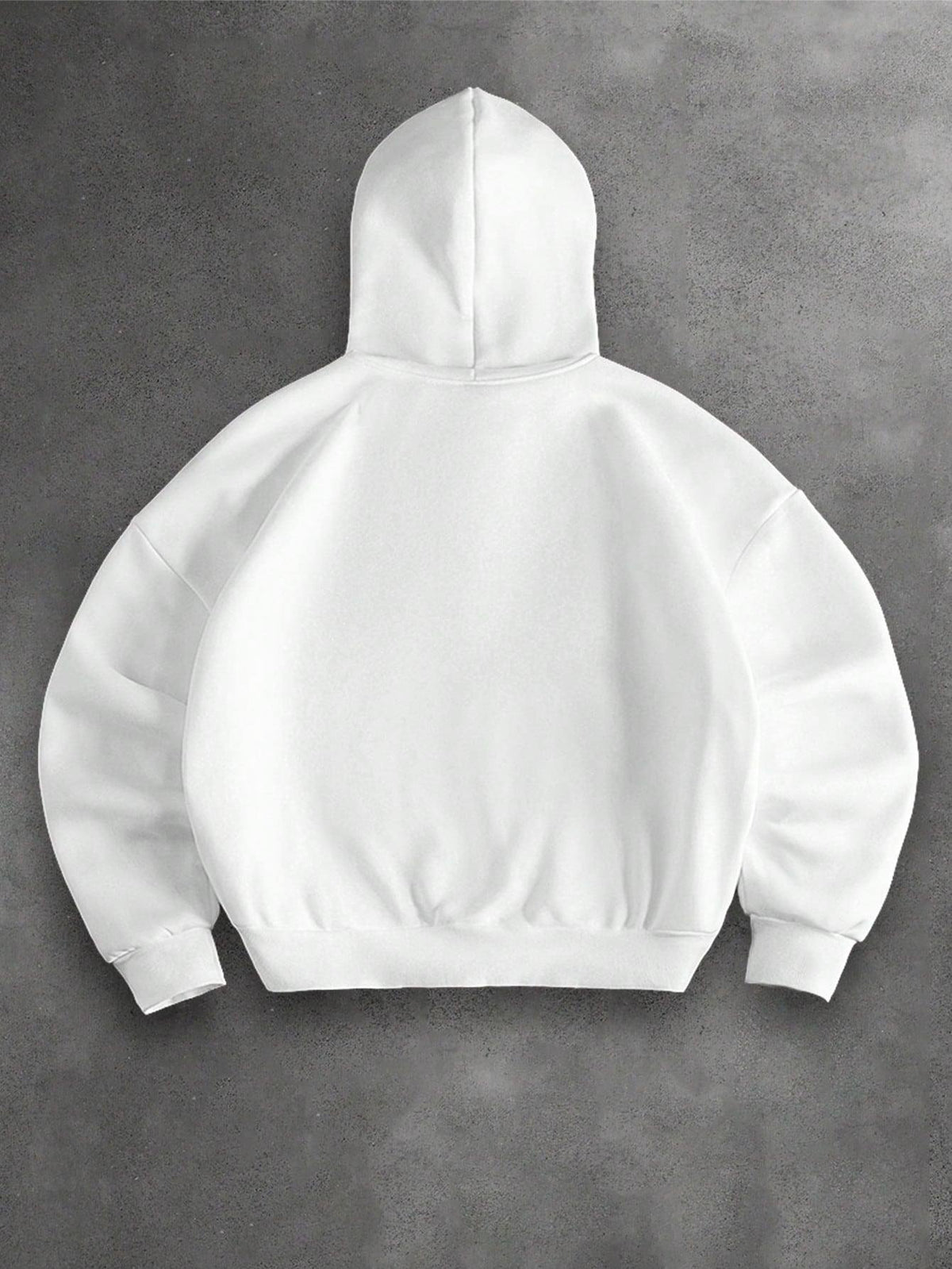 Men's Solid Color Drop Shoulder Zip-Up Sweatshirt, Double-Layer Hooded Sweatshirt Jacket, Long-Sleeve -Lined Jacket, Men's Zip-Up Cardigan for Spring/Autumn Casual Wear, Cropped Hooded Sweatshirt with Pockets and Drawstring, Suitable for Outings - White 1