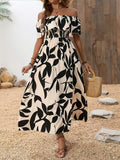 A Stylish And Elegant Beach Vacation Party Dress for Women, Featuring a Fitted Design with a One-Shoulder Neckline And a Flared A-Line Skirt with a Slit, Perfect for Bridesmaids - Khaki