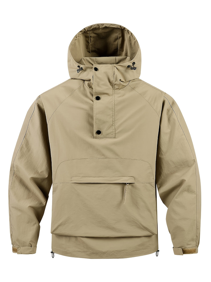 Chunqiu Men's Outdoor Hiking Lightweight Breathable Hooded Jacket - Khaki