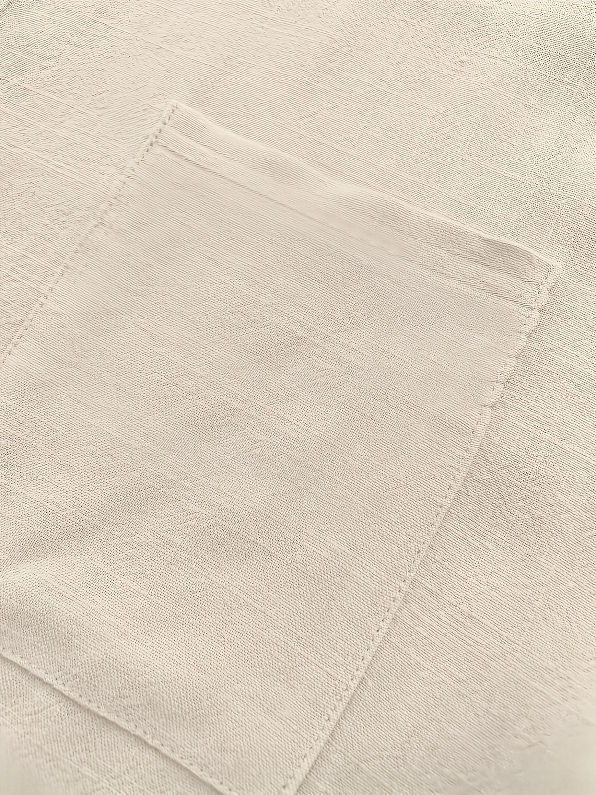 Men'S Summer Linen Short Sleeve Shirt, Stand Collar Half-Button Henley Style with Chest Pocket, Loose Breathable Linen Blend Casual Vacation Shirt - Khaki
