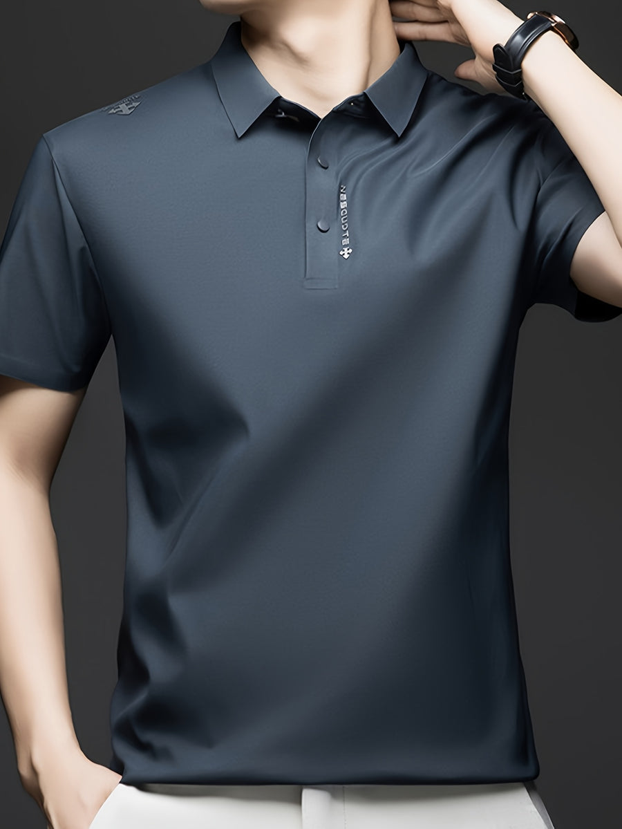 Men'S Summer Short Sleeve Polo Shirt, 3D Structured Collar, Durable And Non-Collapsing, Neckline And Shoulder Line Shaping, Moisture Wicking And Breathable, Non-Sweaty for Long Sitting - SINBOS - Dark Gray