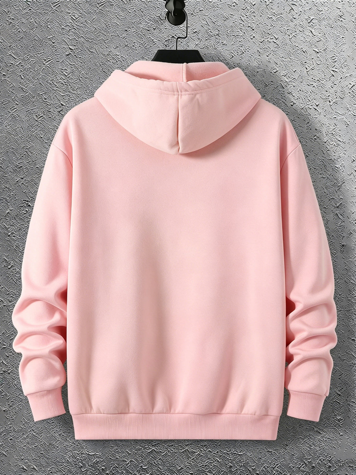Warner Licensed Men'S Autumn Hooded Sweatshirt, Reinforced Ribbed Cuffs, Breathable Polyester Fabric, Hip-Hop Street Style Distorted Heart Wolf Pattern, Suitable for Retro Hip-Hop Outfits, Urban Trendy Men, Practical Kangaroo Pouch - pink