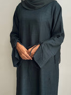 1pc Headless Scarf: Elegant Cuff Drawstring, Comfortable and Casual Solid Color, Suitable for Outdoor Travel and Daily Wear. Loose Women's Abaya Dress. Abayas for Women, Muslim, Women's Long Dresses, Oriental Arabic Robe, Abaya Dress - Dark Gray
