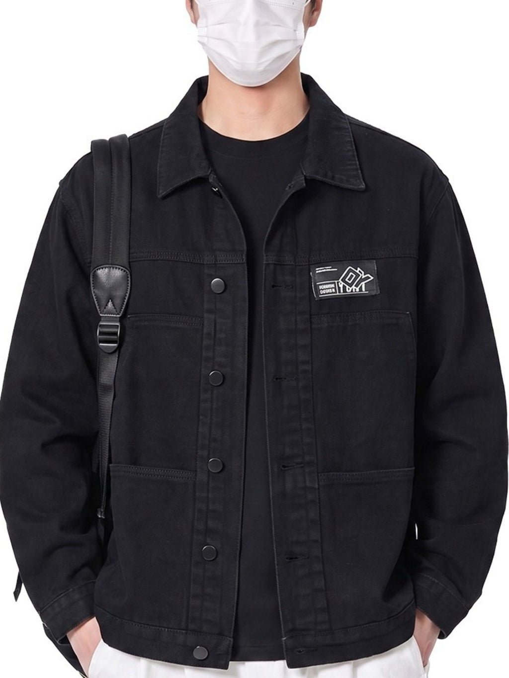 High Street Denim Jacket Men'S New Premium Easy Fashion All-Match Trendy Cool Classic Lapel Jacket Top - Black