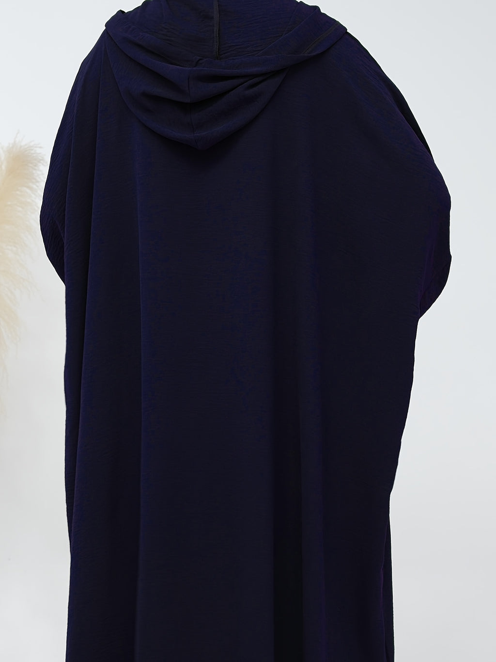 Plus Size - Plus Size - 1pc Prayer Jilbab Outfit for Muslim Women, Stylish And Elegant, Features a Solid Color, Ideal for Everyday Wear, Festivals, Gatherings, And Outdoor Events. Women'S Islamic - Navy Color