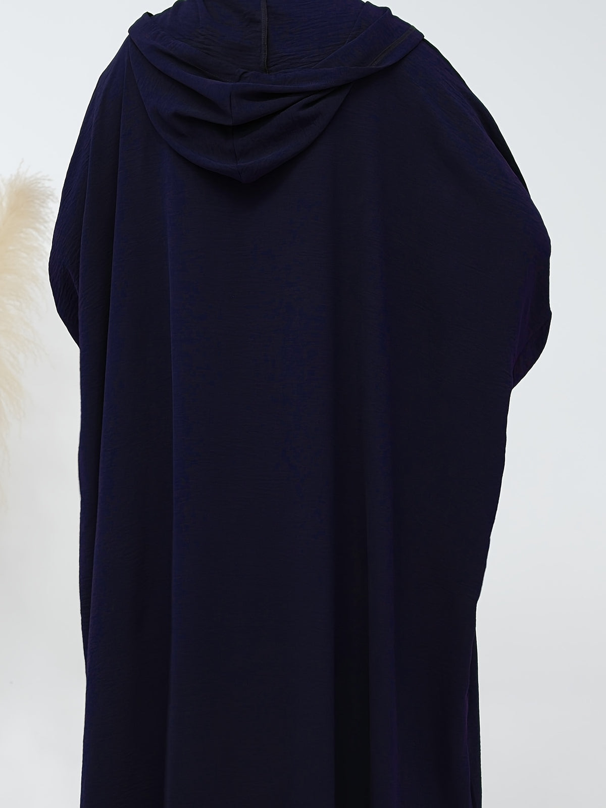 Plus Size - Plus Size - 1pc Prayer Jilbab Outfit for Muslim Women, Stylish And Elegant, Features a Solid Color, Ideal for Everyday Wear, Festivals, Gatherings, And Outdoor Events. Women'S Islamic - Navy Color
