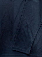 Men's Long-Sleeve Base Layer T-Shirt, Solid Color Henley Pullover - Navy Color
