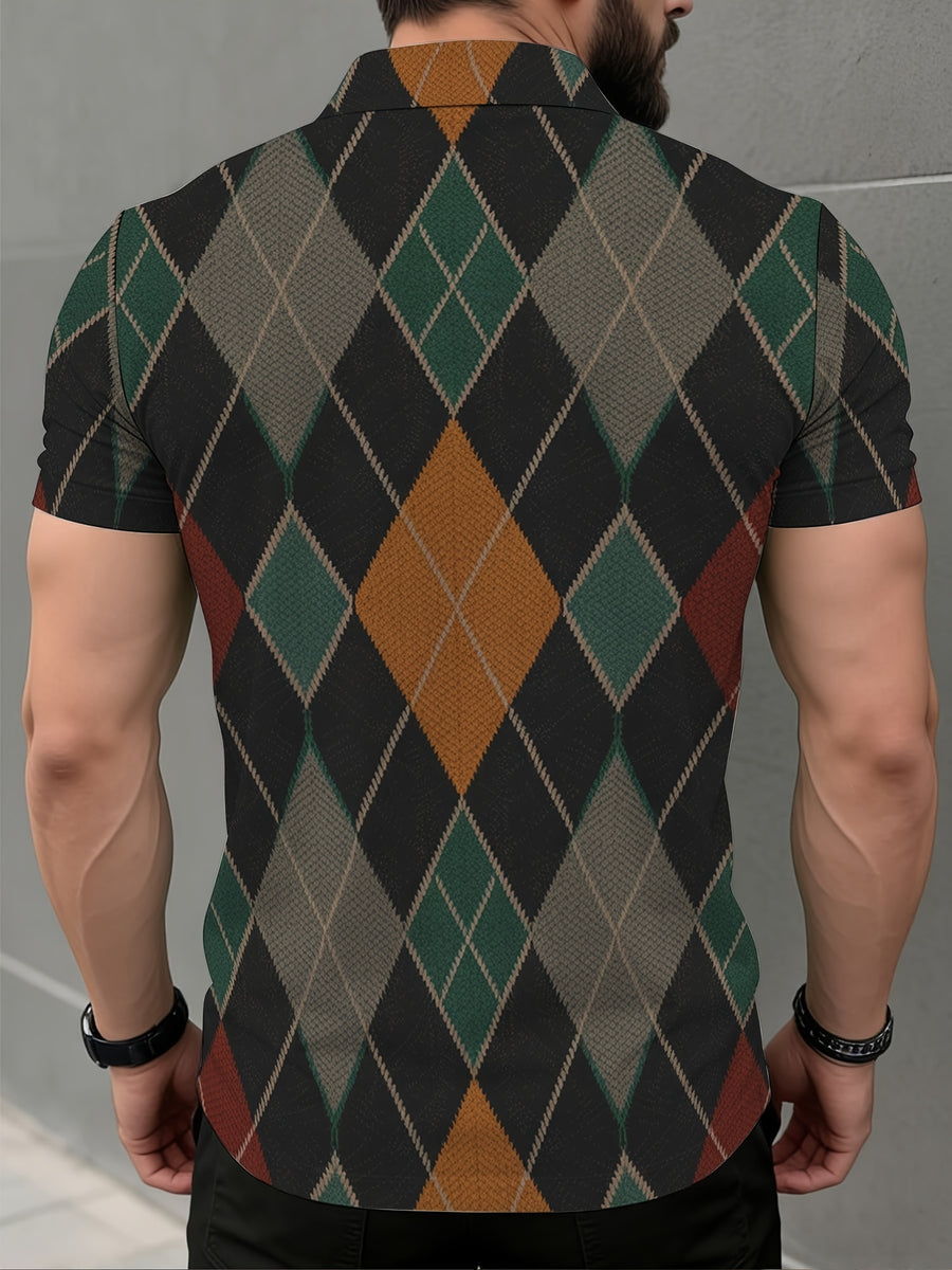 New! Men'S 3D Printed Casual Short-Sleeve Polo Shirt, Suitable for Golf And Everyday Wear - Mixed colors