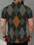 New! Men'S 3D Printed Casual Short-Sleeve Polo Shirt, Suitable for Golf And Everyday Wear - Mixed colors